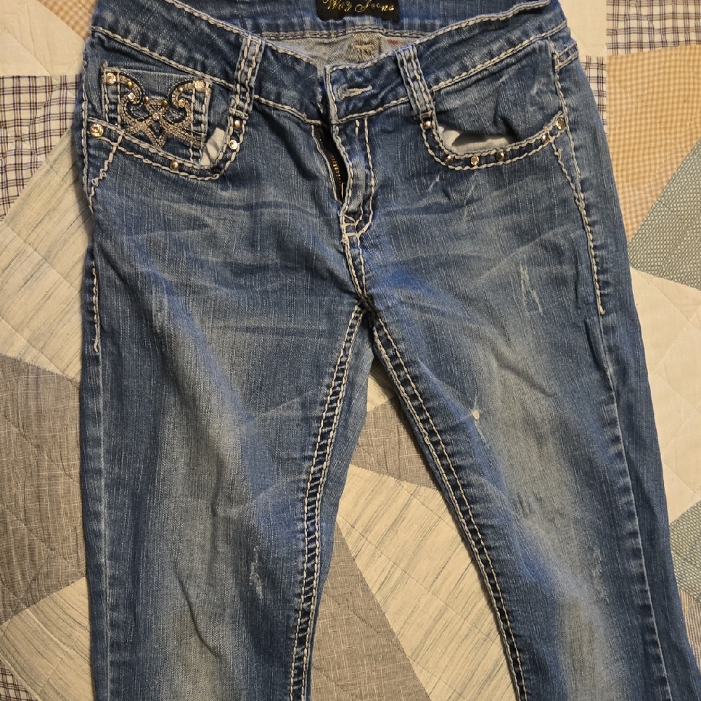 Chic Embellished Blue Skinny Jeans